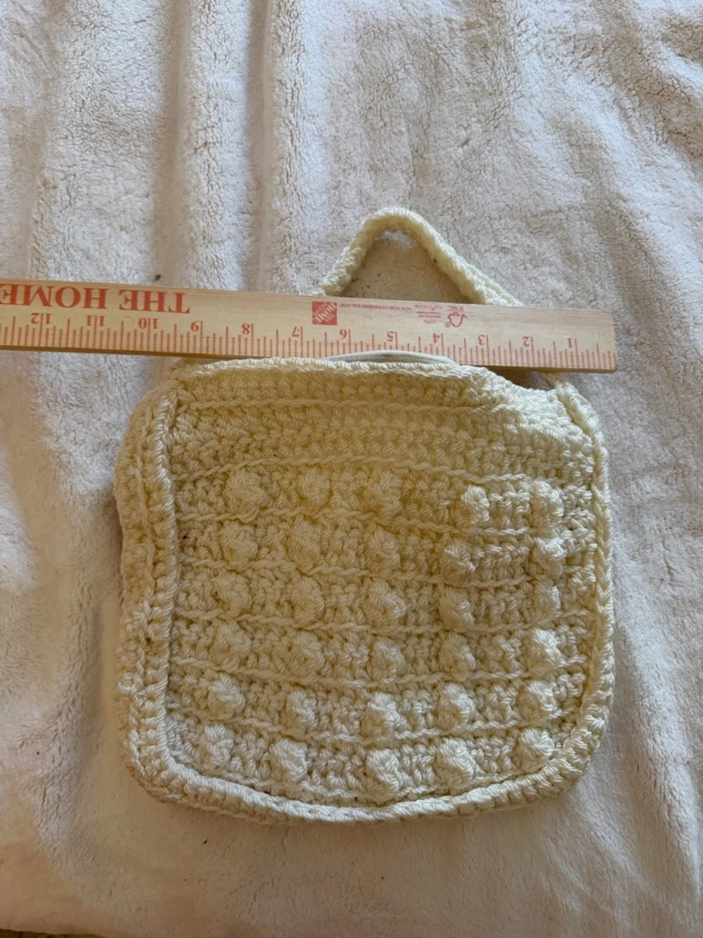 Vintage Cream Crochet Tote Bag